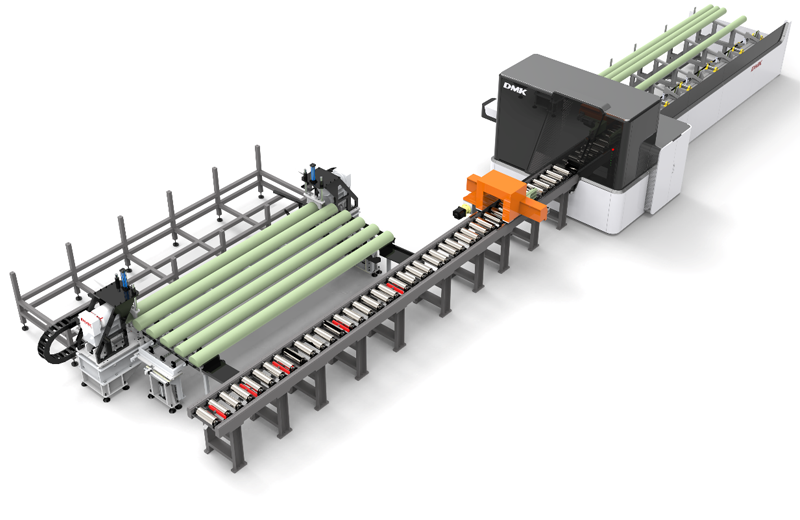 DMK圆锯机全自动联线锯切倒角生产线